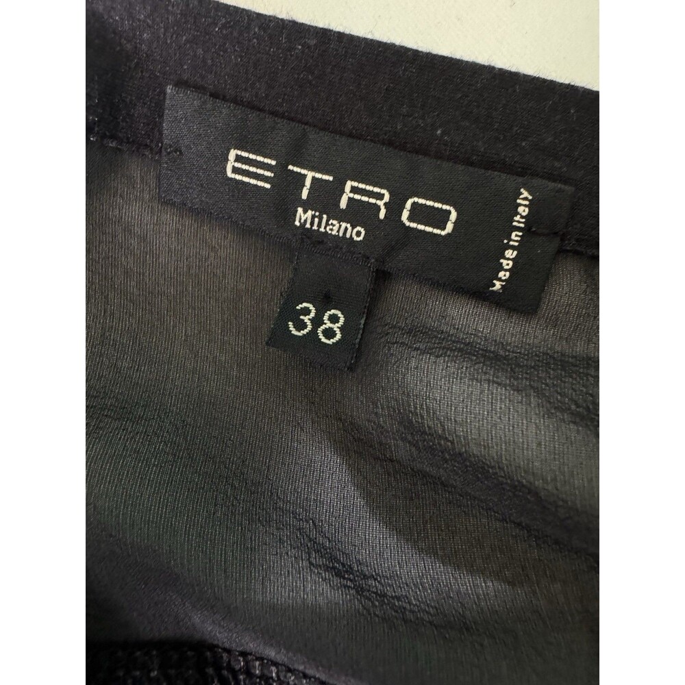 ETRO Milano Sheer Paisley Button Front Blouse Made in Italy IT 38 - Picture 8 of 10
